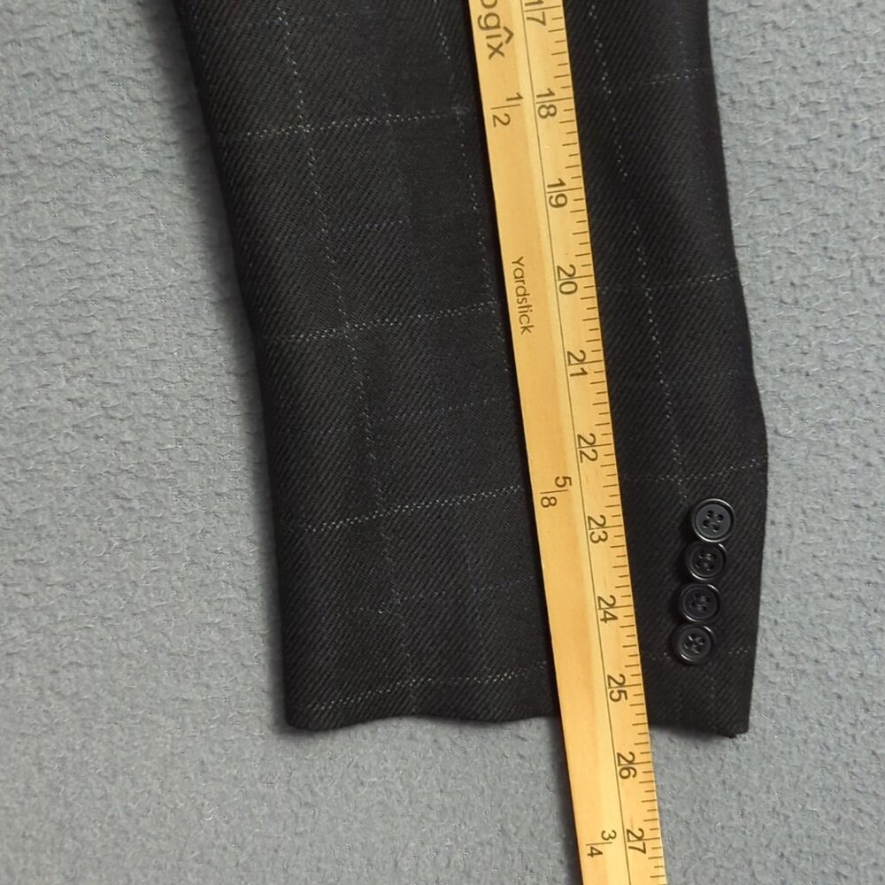 Brioni Blazer Men's 46R (estimated") Black Wool Windowpane Nomentano - Picture 8 of 15